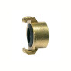 Riegler GEKA threaded piece, rigid, bright brass, G 1/4 interior 107760