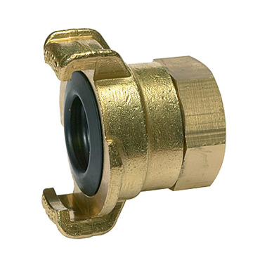 Riegler GEKA threaded piece, 360° rotating, bright brass, G 1 interior 107786