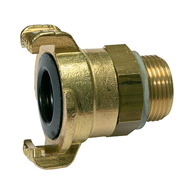 Riegler GEKA threaded piece, 360° rotating, bright brass, G 1/2 exterior 107787