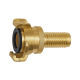 Riegler GEKA hose piece, rigid, Safety design, bright brass, I.D. 13 107790