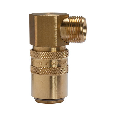 Riegler Tempered coupling DN 9, Exterior thread, Brass, G 3/8 90° 107971