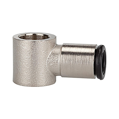 Riegler L-ring piece, for hollow screw G 1/8, hose Ø 6 mm, nickel-plated brass. 108834