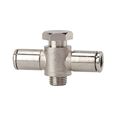 Riegler T-plug fitting »metallica«, rotatable, G 1/8 a., hose Ø 6 108964