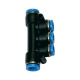 Riegler T multi-distributor, Plug connector »Blue Series« hose Ø 2x6/3x4 109866