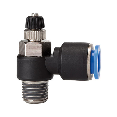 Riegler Throttle check valve »Blue Series«, supply air throttle, R 1/8 a. Ø4mm 109994