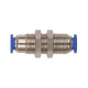 Riegler Straight push-in bulkhead connector »Blue Series«, Self-locking 110211