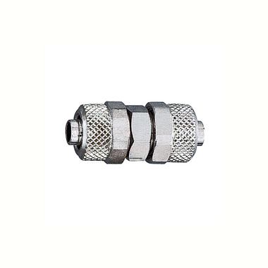 Riegler Straight connector, for hose 6/4 mm, SW 12, nickel-plated brass 110519