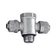 Riegler T-swivel screw connection, O-ring, G 1/8 a., hose 5/3, nickel-plated brass. 110612