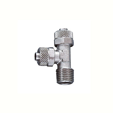 Riegler L screw-in fitting,R 1/4 o., for hose 8/6 mm, nickel-plated brass 110629