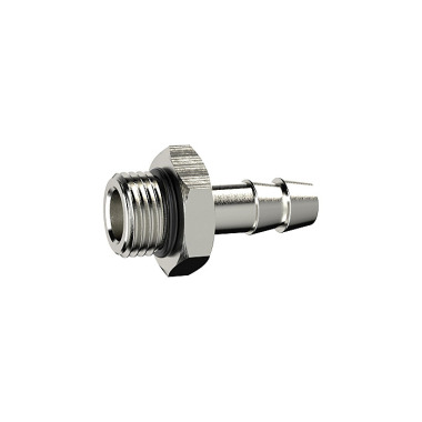 Riegler Screw-in hose nozzle, O-ring, G 1/4, hose LW 9, nickel-plated brass. 111473