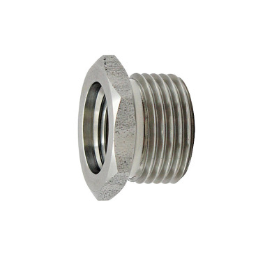 Riegler Reducing nipple short, G 1/8 o., M5 i., AF 14, Stainless steel 111620