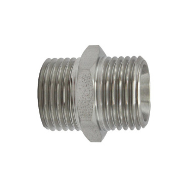 Riegler Double threaded nipple, M5 a., M5 a., SW 7, stainless steel 1.4571 111673