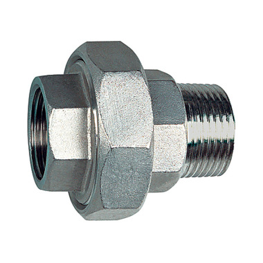 Riegler Detachable double threaded nipple IG/AG, conical sealing G 1 1/4, ES 1.4408 111943