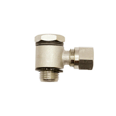 Riegler Pivoting angled fitting, G 1/8 o., Pipe exterior Ø 6 mm 112003