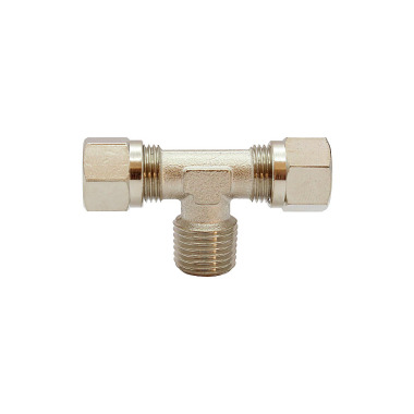 Riegler T-screw-in fitting, R 1/8 a., pipe outer Ø 8 mm, nickel-plated brass. 112030