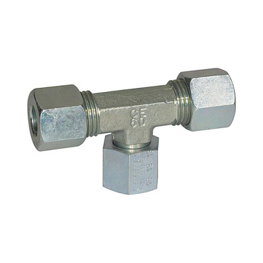 Riegler Adjustable T-fitting, Pipe exterior Ø 22 mm, galvanised steel 112095