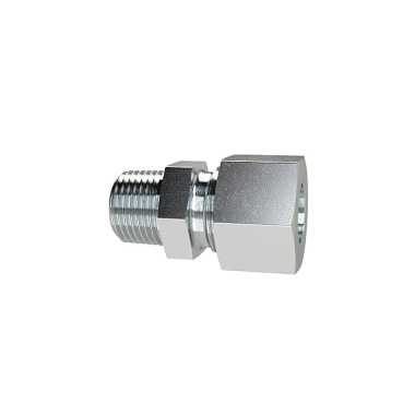 Riegler Straight screw-in fitting, R 1/8 a., pipe Ø 8, galvanized steel 100 bar 112124