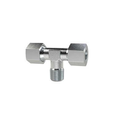 Riegler T screw-in fitting, R 1/4 o., Pipe exterior Ø 6, galvanised steel 112187