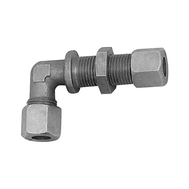 Riegler Elbow bulkhead fitting, pipe outer diameter 6 mm, galvanized steel 112212