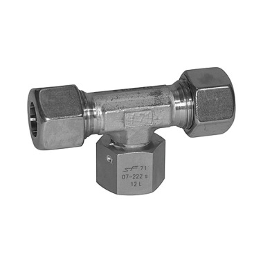 Riegler Adjustable T-screw connection, sealing cone, M18x1.5 i., ES 1.4571 112342