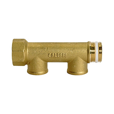 Riegler Distributor pipe, 2 outlets, Input 2x1, Output 2x1/2 IT, Brass 112563