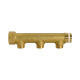 Riegler Distributor pipe, 3 outlets, Input 2x3/4, Output 3x1/2 ET, Brass 112566