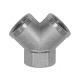 Riegler Distributor, 2-way, G 1/2 IG, outlets 2 x G 1/2 IG, nickel-plated brass. 112603