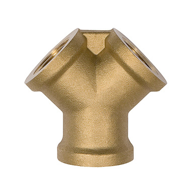 Riegler Distributor, 2-way, G 1/2 i., 2 x G 1/2 IG, brass bare 112605