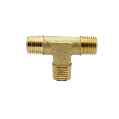 Riegler T-piece, external/external/external, R 1/8, SW 10, brass plain 112714