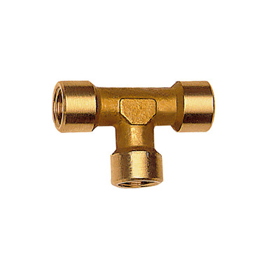 Riegler T-piece, inside/inside/inside, G 1/8, SW 10, brass plain 112720