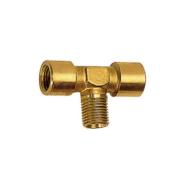 Riegler T-piece, inside/outside/inside, G/R 1/8, SW 10, plain brass 112726