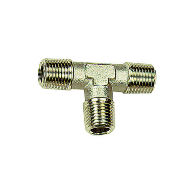 Riegler T-piece, external/external/external, R 1/8, SW 10, nickel-plated brass 112759