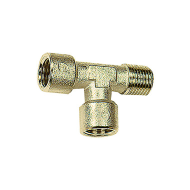 Riegler T-piece, inside/inside/outside, G/R 1/8, SW 10, nickel-plated brass 112780