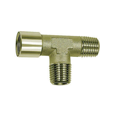 Riegler T-piece, external/external/internal, G/R 1/4, SW 13, nickel-plated brass 112793