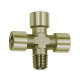 Riegler Crosspiece, 3 x inside, 1 x outside, G/R 1/8, SW 10, nickel-plated brass. 112802