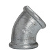 Riegler Angle 120, 45°, IG/IG, Rp 3/8, black malleable cast iron hot-dip galvanized. 112943