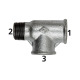 Riegler T-piece 134, IG/IG/AG, Rp/Rp/R 1/2, black malleable cast iron, hot-dip galvanized. 113001