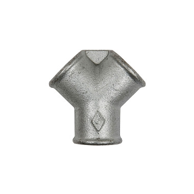 Riegler Y-piece 220, IG/IG/IG, Rp 1, black malleable cast iron hot-dip galvanized. 113018