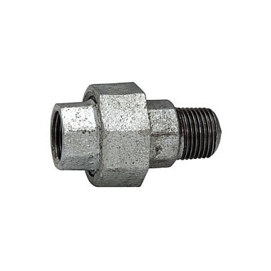 Riegler Screw connection 331, IG/AG, Rp/R 2 1/2, black malleable cast iron, hot-dip galvanized. 113178