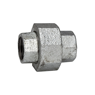 Riegler Screw connection 340, IG/IG, Rp/Rp 3/8, black malleable cast iron, hot-dip galvanized. 113180