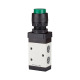 Riegler 3/2-way valve, manual »M3«, push button, NC, monost., G1/8, green 115996