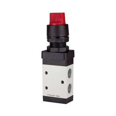 Riegler 3/2-way valve, manual »M3« rotary lever k., NC, monost. G 1/8, red 116019