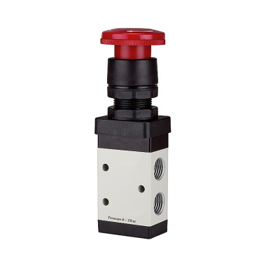 Riegler 3/2-way valve, manual »M3«, mushroom button, emergency stop, NC, G 1/4 116031