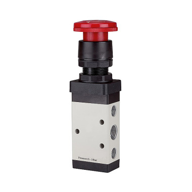 Riegler 5/2-way valve manually »M5« Palm button, Emergency locking, G 1/4 116033