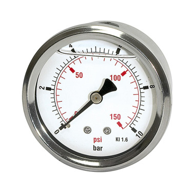 Riegler Glycerine gauge »pressure line«, G 1/4 rear, 0-2.5 bar/36 psi, Ø63 116325