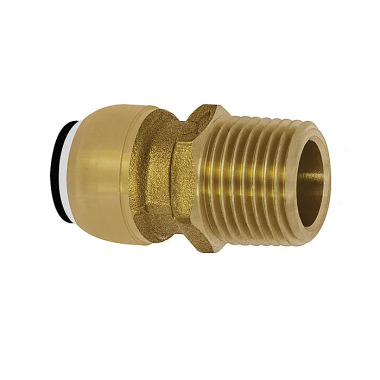 Riegler Screw-in connector, Brass, BSPT 1, for pipe exterior ø 28 mm 117028