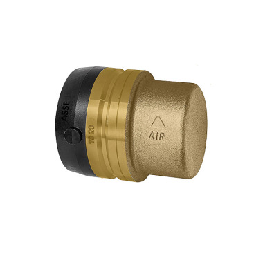 Riegler End cap, brass, »sharkbite«, for pipe outer ø 15 mm 117033