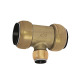 Riegler T-reducer connector, Brass, for pipe ø1 22 mm, for pipe ø2 15 mm 117070