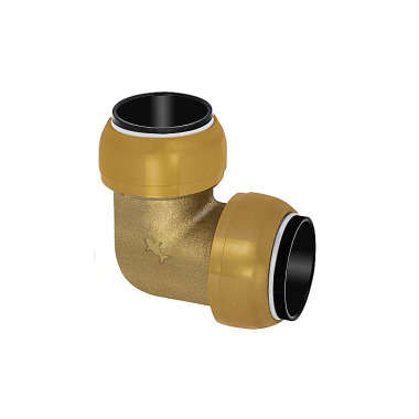 Riegler Angle connector 90°, brass, »sharkbite«, for pipe outer ø 28 mm 117099