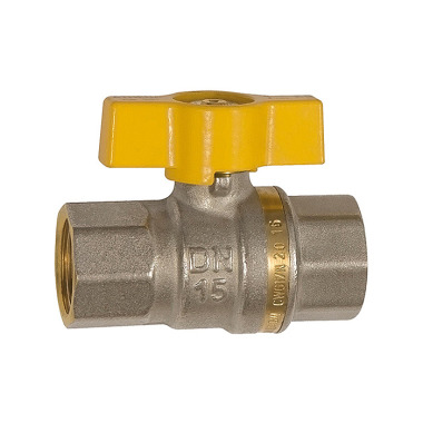 Riegler Ball valve DIN EN 331, DVGW, nickel-plated brass, wing handle, IG/IG, Rp 1/4 133187